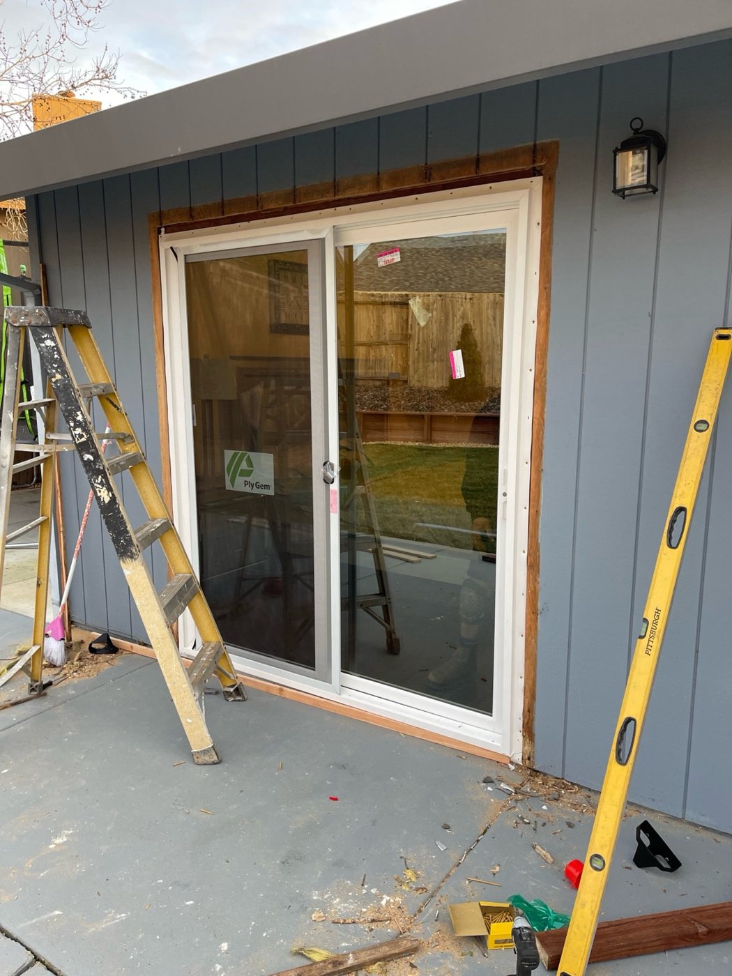 Sliding patio door installation